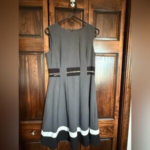 Calvin Klein Charcoal and Black Midi Dress